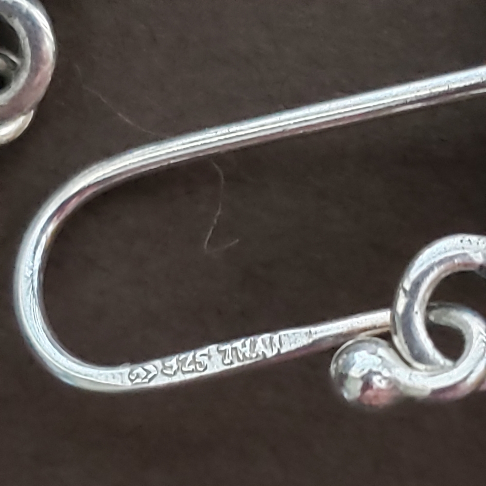Vintage Silpada Oxidized Sterling Silver Flower Earrings W1155 - Picture 8 of 10